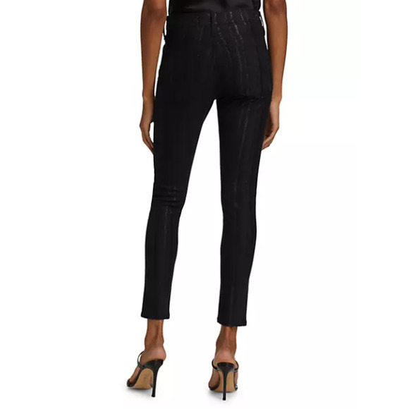 NWT AG Jeans The Farrah Skinny Ankle Metallic Stripe Jean Gunmetal Women Size 26 - Picture 5 of 8